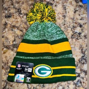 🛍️2/$35🛍️ NWT! Packers New Era Beanie w/ Fleece Lining & Removable Tassel